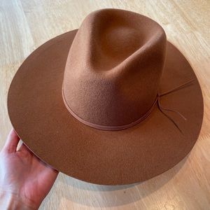 Rust Boho Flat Brim Hat, Anthropologie